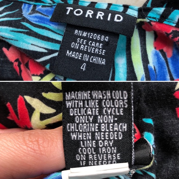 Torrid tropical print spaghetti strap tank top - Picture 2 of 8